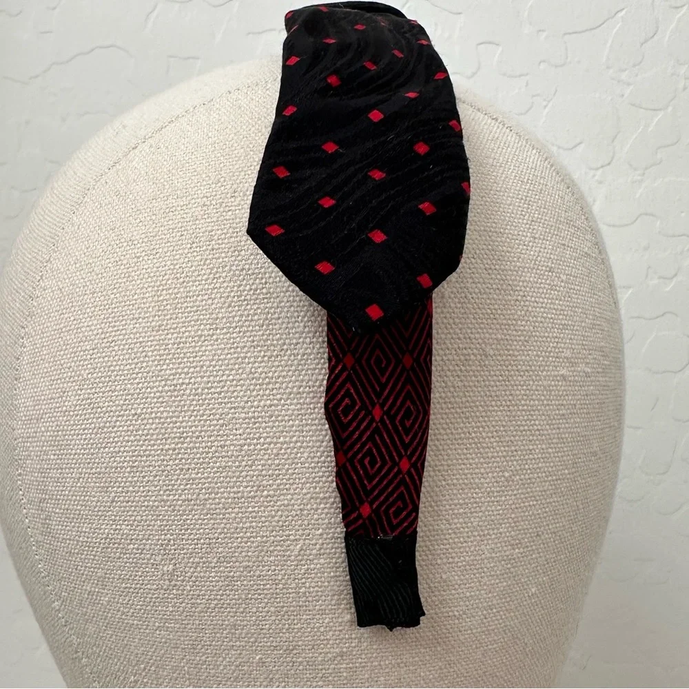 CUSTOM, ONE-OF-A-KIND VERSACE SILK TIE HEADBAND